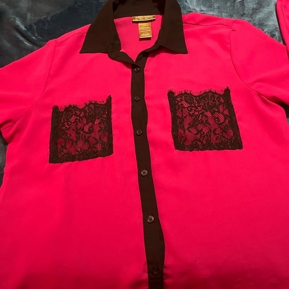 Blouse size large by Miss Tina(Tina Knowles) fushia color! Size L 12-14 - Picture 2 of 11